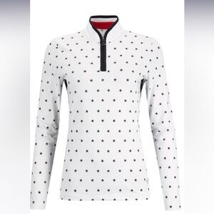 LOHLA Golf Sport The Liberty Red White Blue Stars Long Sleeve Top Tennis Medium